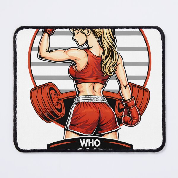Item preview, Just A Girl Who Loves Workout Boxing Art - Retro Gym Female Fighter designed and sold by kitastylish.