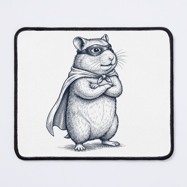Item preview, Vintage Hamster Hero Superhero Animal Lover designed and sold by DoodleTortle.