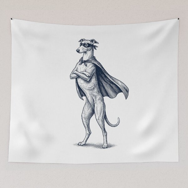 Item preview, Vintage Greyhound Hero Superhero Dog Lover designed and sold by DoodleTortle.