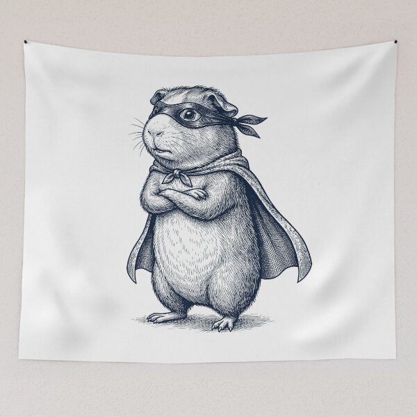 Item preview, Vintage Guinea Pig Hero Superhero Animal Lover designed and sold by DoodleTortle.
