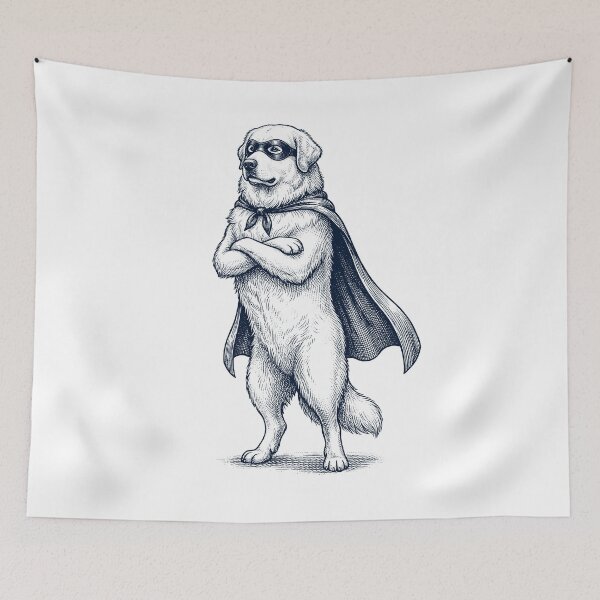 Item preview, Vintage Great Pyrenees Hero Superhero Dog Lover designed and sold by DoodleTortle.