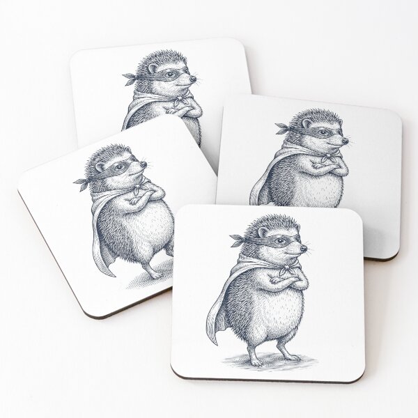Item preview, Vintage Hedgehog Hero Superhero Animal Lover designed and sold by DoodleTortle.