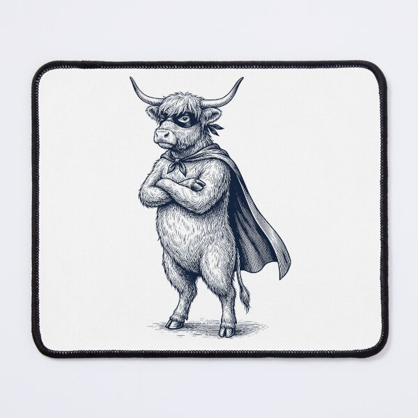 Item preview, Vintage Highland Cow Hero Superhero Animal Lover designed and sold by DoodleTortle.