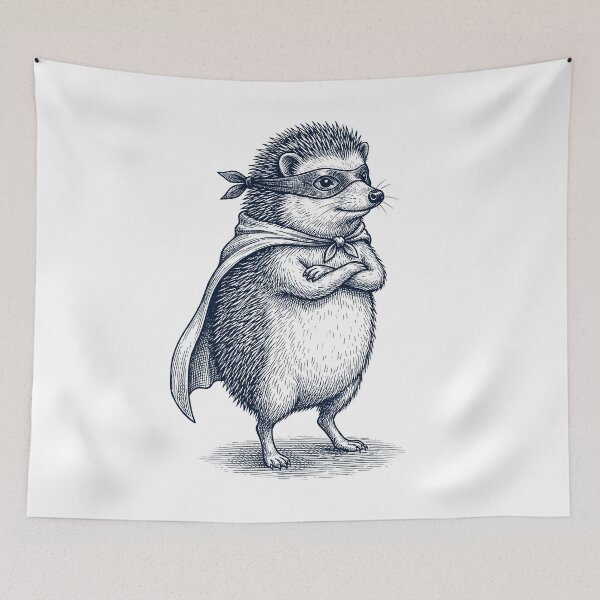 Item preview, Vintage Hedgehog Hero Superhero Animal Lover designed and sold by DoodleTortle.
