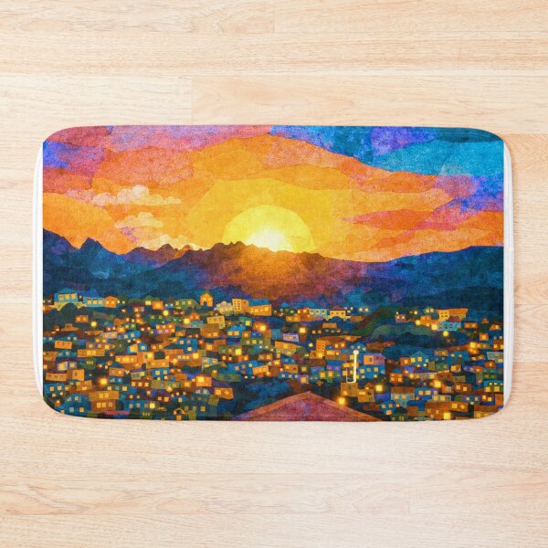 Item preview, Dramatic Sunset over City, Mixed Media Digital Collage designed and sold by SWSandraWechner.