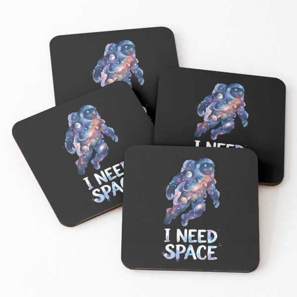Item preview, I Need Space Floating Astronaut Watercolor Planets designed and sold by Fenay Designs.