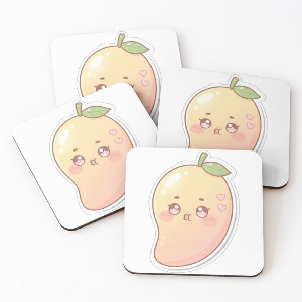Item preview, Mango Blowing Kiss Cute Valentine Sticker – Romantic Tropical Kawaii Art designed and sold by Dakochaaan.