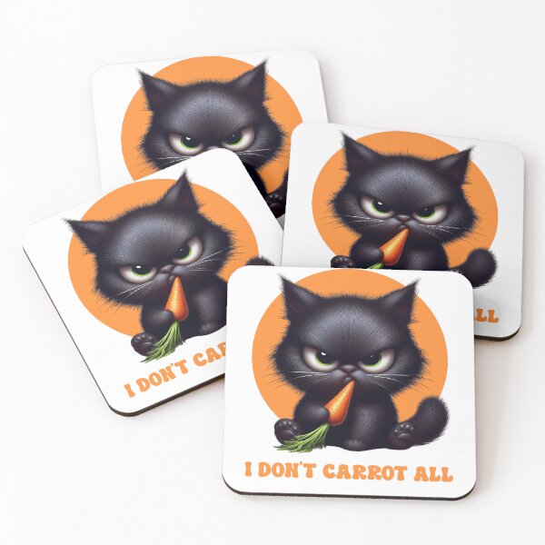 Item preview, Funny Cat I Dont Carrot All Pun Humor designed and sold by MoodCatClubCo.