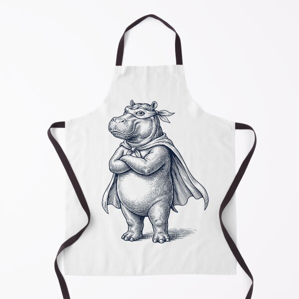 Item preview, Vintage Hippo Hero Superhero Animal Lover designed and sold by DoodleTortle.