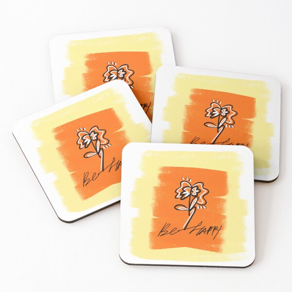 Item preview, Cute "Be Happy" Flower Design | Positive Vibes Gift & Decor designed and sold by Moon-Petal.