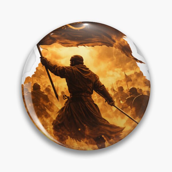 Item preview, The Brave Warrior Raising the Golden Flag designed and sold by Farheen786.