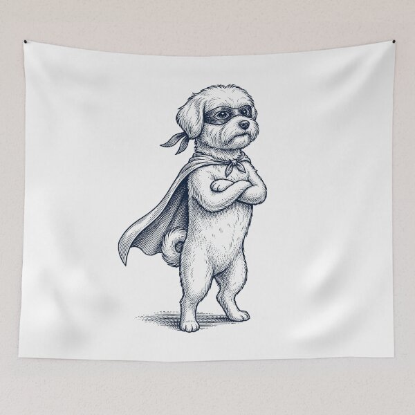 Item preview, Vintage Maltese Hero Superhero Dog Lover designed and sold by DoodleTortle.