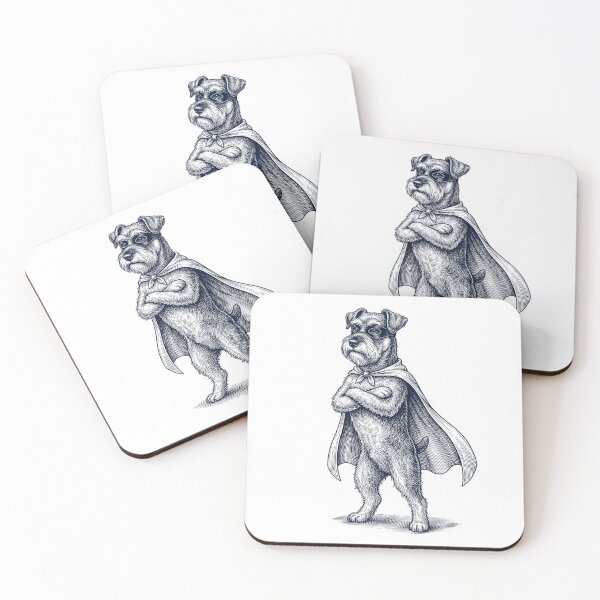Item preview, Vintage Miniature Schnauzer Hero Superhero Dog Lover designed and sold by DoodleTortle.