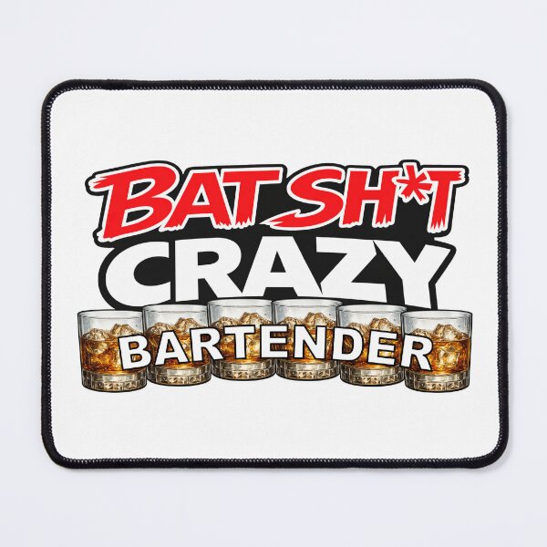 Item preview, Batshit Crazy Bartender With Drink Glasses designed and sold by BSCI Designs.