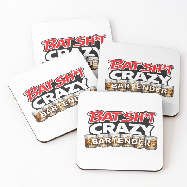 Item preview, Batshit Crazy Bartender With Drink Glasses designed and sold by BSCI Designs.