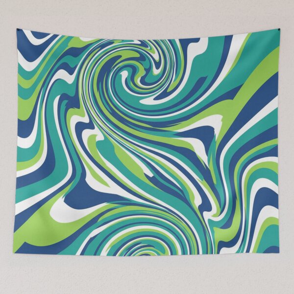 Item preview, Green and Blue Psychedelic Swirl designed and sold by HeyHas.