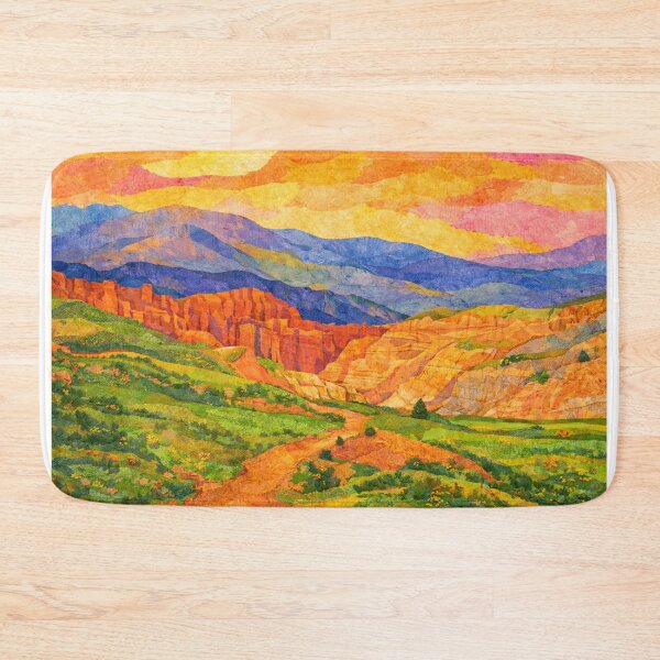 Item preview, Rocky Valley with dreamy Trail, Bolivian Landscape, Mixed Media Digital Collage designed and sold by SWSandraWechner.