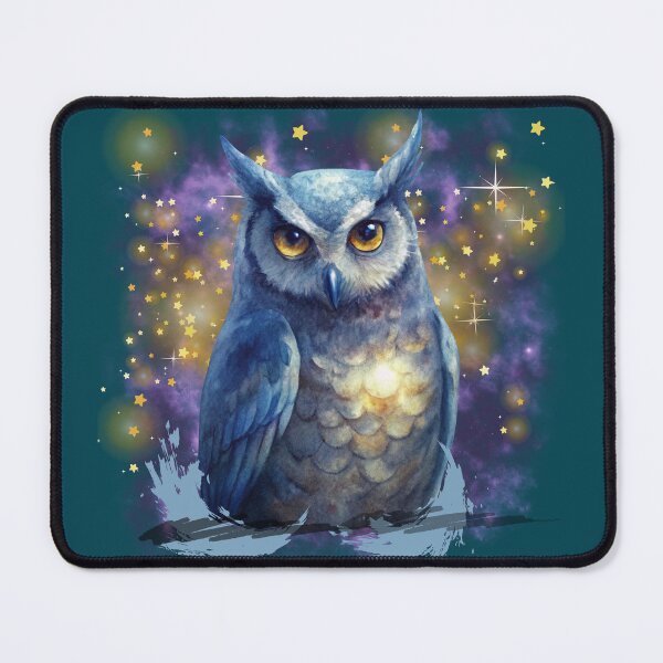 Item preview, Mystical Owl Watercolor Art – Cosmic Night Owl Illustration, Spiritual Animal Wall Art, Fantasy Bird Design designed and sold by ChenEngEng.