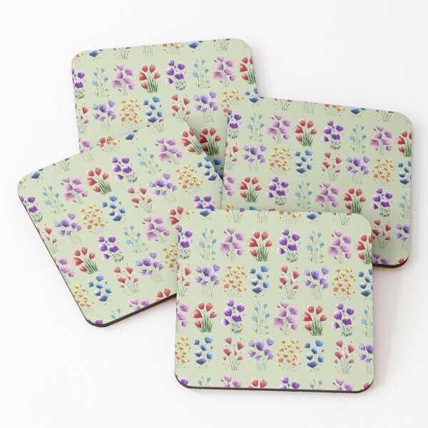 Item preview, Patten with bouquets of flowers Light green background designed and sold by VitSArt.