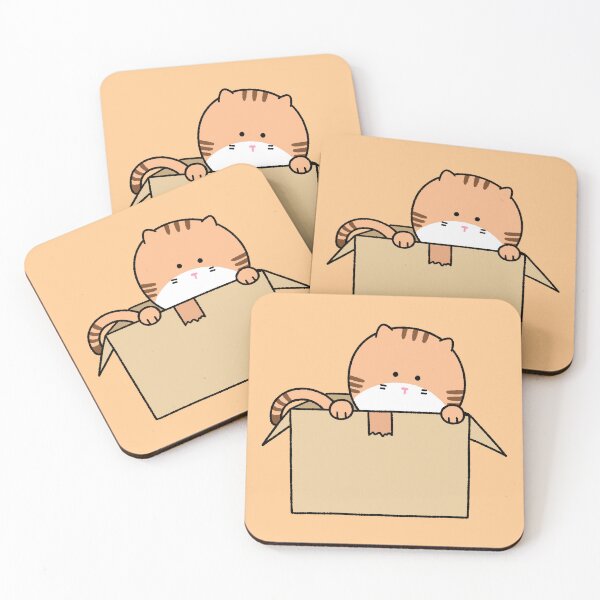 Item preview, Cute Ginger Cat Sitting Inside a Cardboard Box designed and sold by ubborn.