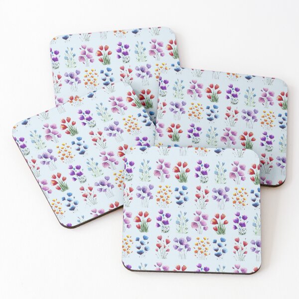 Item preview, Patten with bouquets of flowers Light Blue background designed and sold by VitSArt.