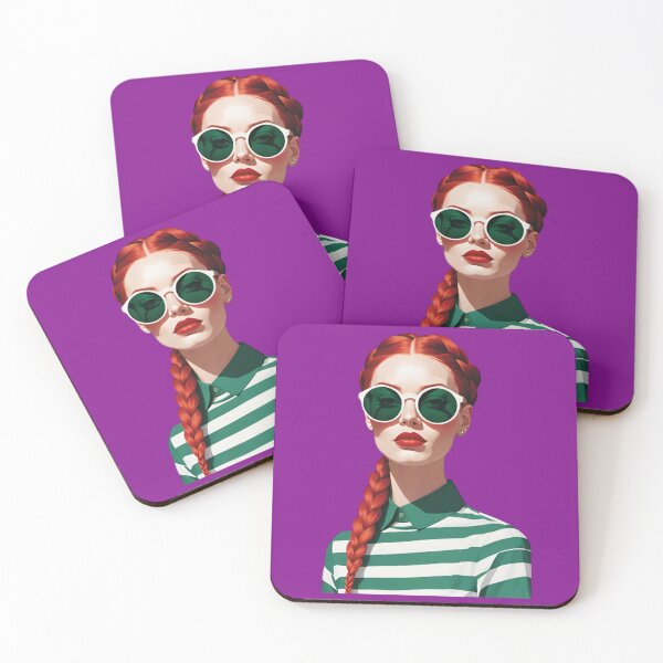 Item preview, Stylish woman with fiery red braided hair designed and sold by AlxVel.