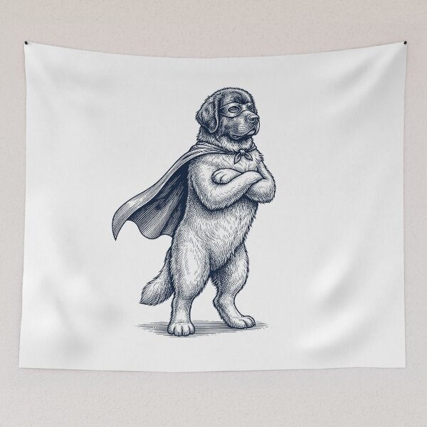 Item preview, Vintage Newfoundland Hero Superhero Dog Lover designed and sold by DoodleTortle.
