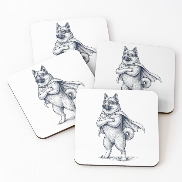 Item preview, Vintage Norwegian Elkhound Hero Superhero Dog Lover designed and sold by DoodleTortle.