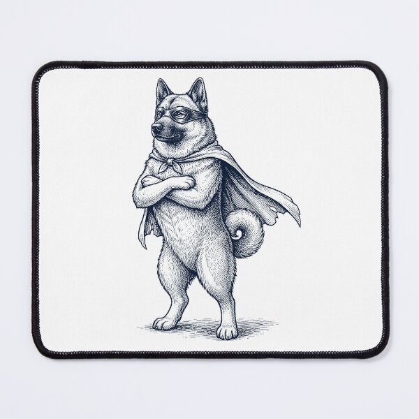Item preview, Vintage Norwegian Elkhound Hero Superhero Dog Lover designed and sold by DoodleTortle.