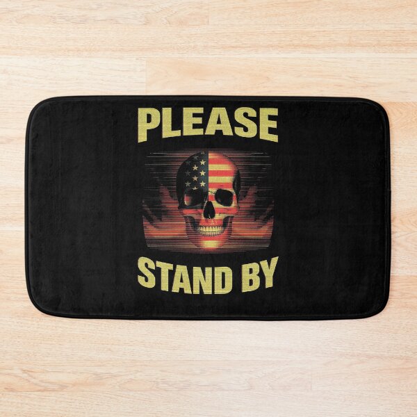 Item preview, Please Stand By – Retro VHS American Skull Flag Glitch Streetwear Design designed and sold by Dhenin Studio.