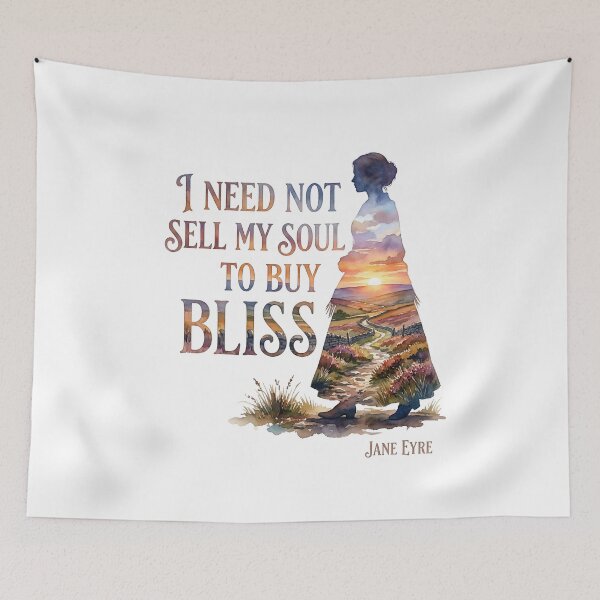 Item preview, I Need Not Sell My Soul To Buy Bliss Jane Eyre Watercolor Silhouette Quote designed and sold by Fenay Designs.