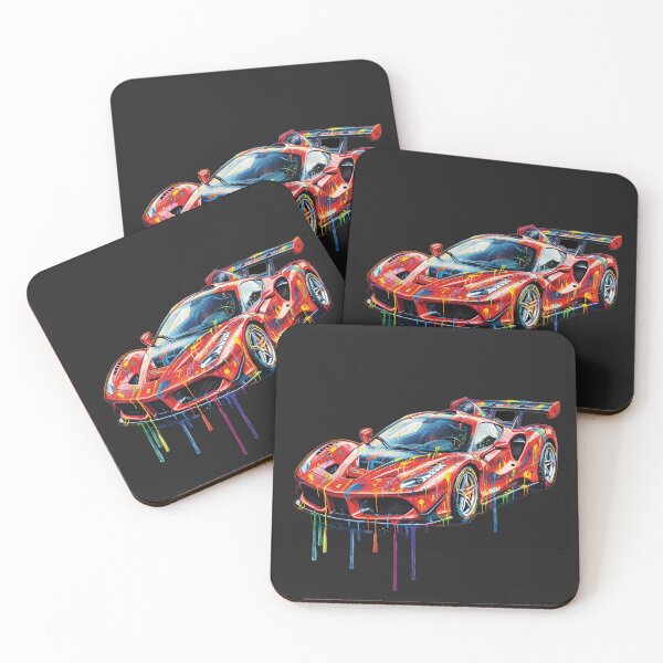 Item preview, Red Ferrari Supercar Abstract Paint Drip Graffiti Art designed and sold by rgagliardi2017.
