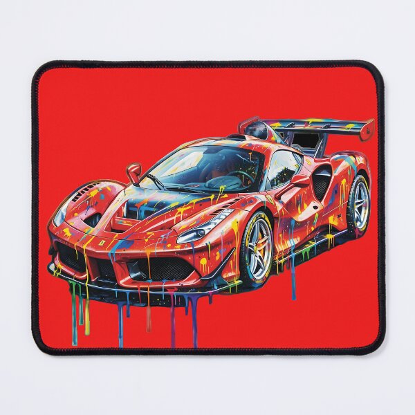 Item preview, Red Ferrari Supercar Abstract Paint Drip Graffiti Art designed and sold by rgagliardi2017.