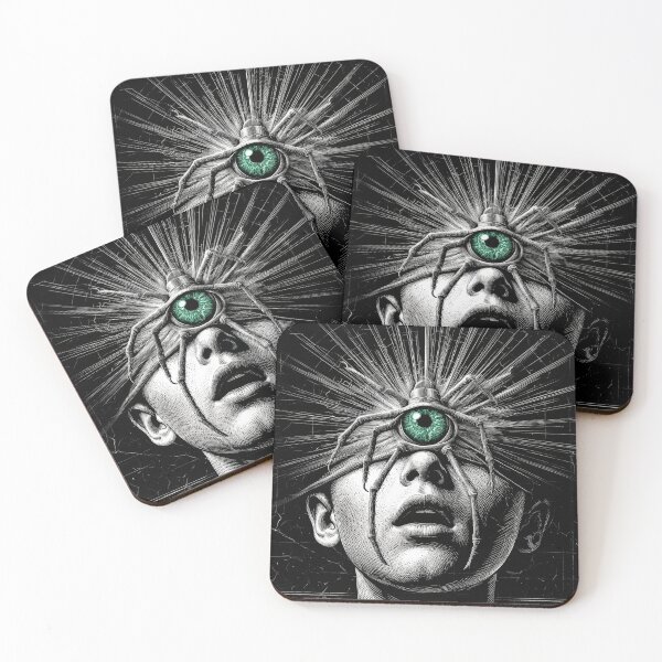 Item preview, Surreal Dark Fantasy Art: Parasitic Mind Control Entity with Brain-Exposing Spider designed and sold by Mike Kiev art.