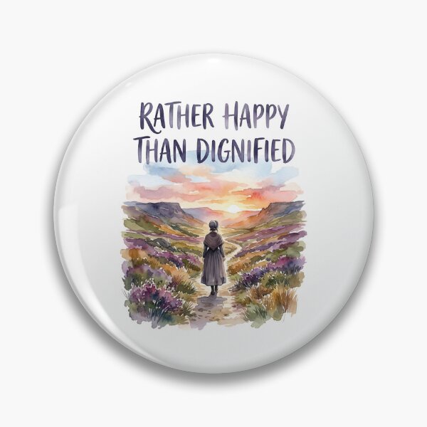 Item preview, Rather Happy Than Dignified Jane Eyre Quote Charlotte Bronte Watercolor Art designed and sold by Fenay Designs.