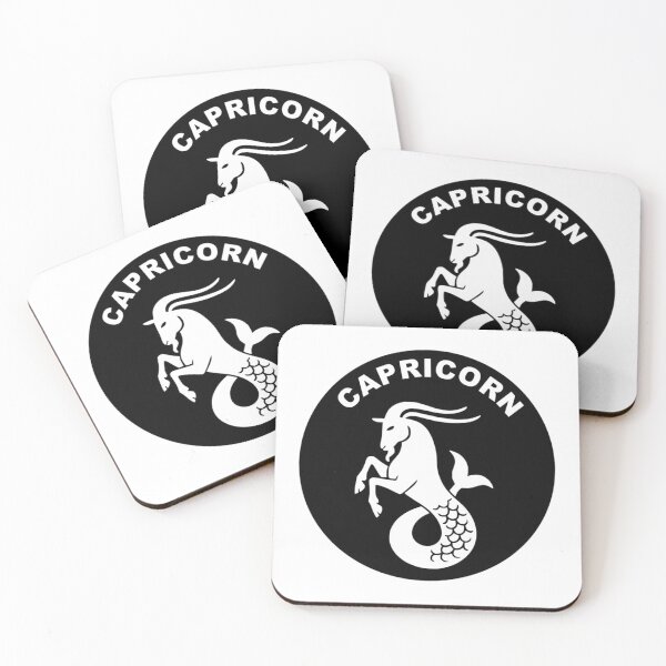 Item preview, Capricorn Sea-Goat - Zodiac Sign In Negative Circle Bold Art designed and sold by The Bold Line Studio.