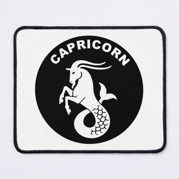 Item preview, Capricorn Sea-Goat - Zodiac Sign In Negative Circle Bold Art designed and sold by The Bold Line Studio.