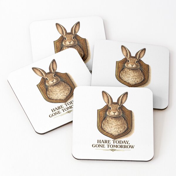 Item preview, Hare Today, Gone Tomorrow – Vintage Taxidermy Rabbit Pun Illustration designed and sold by Grand Illusions.