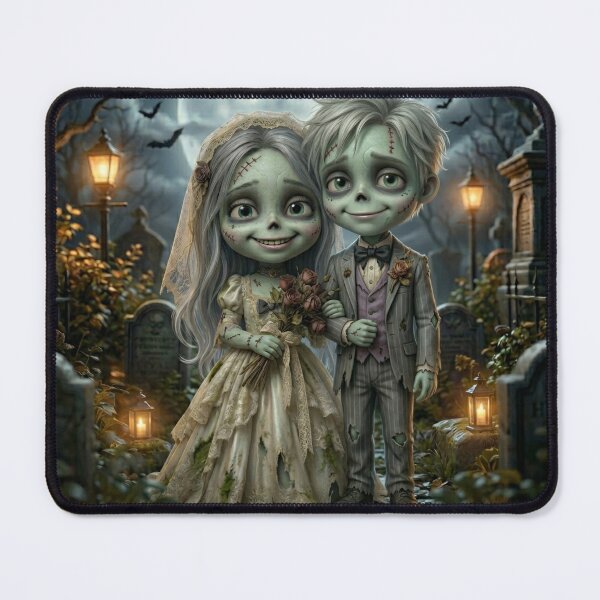 Item preview, Cute Little Zombie Bride and Groom designed and sold by Buy us a Coffee Digital Ai Art Design .