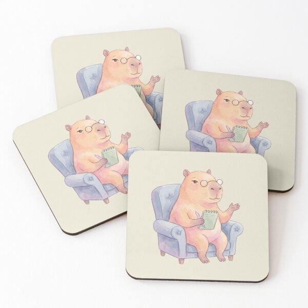 Item preview, Capybara Therapist Armchair Watercolor Art designed and sold by LakituShop.