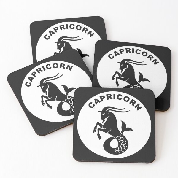 Item preview, Capricorn Sea-Goat - Zodiac Sign In Negative Circle Bold Art designed and sold by The Bold Line Studio.