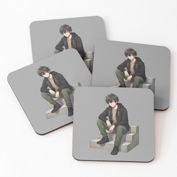 Item preview, KAIRO Sitting Anime Streetwear Character – Urban Chill Style designed and sold by Brightstudio00.