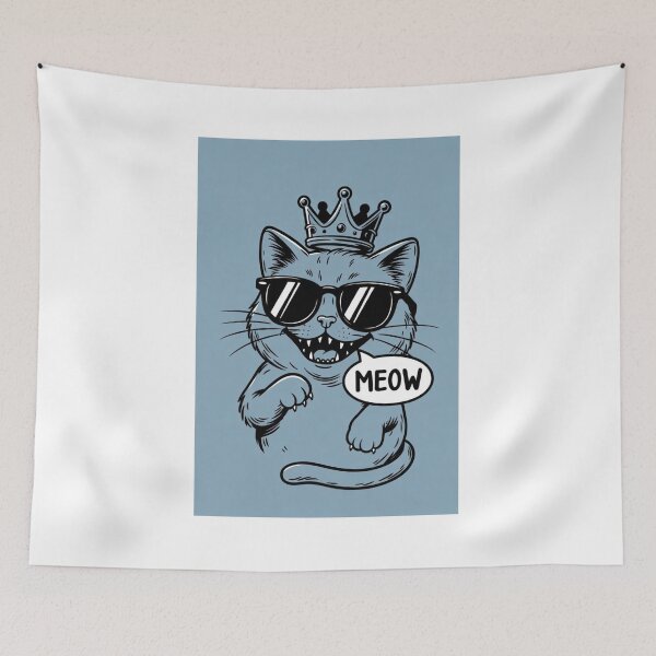 Item preview, Sassy Cat King Meow designed and sold by ThreadVibeUK.
