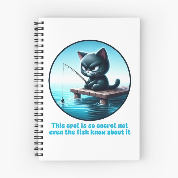 Item preview, Funny Fishing Cat Secret Spot Humor designed and sold by MoodCatClubCo.