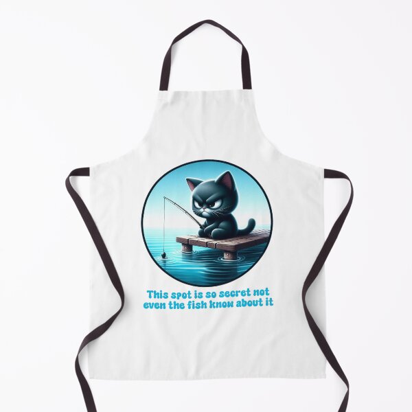 Item preview, Funny Fishing Cat Secret Spot Humor designed and sold by MoodCatClubCo.