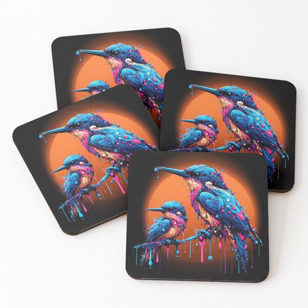 Artikelvorschau, Neonfarbenes Eisvogel-Kunstwerk entworfen und verkauft von Szpaku desart .