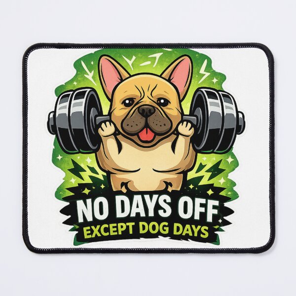 Item preview, Funny Gym Dog Sticker No Days Off Except Dog Days designed and sold by InjeyArt.