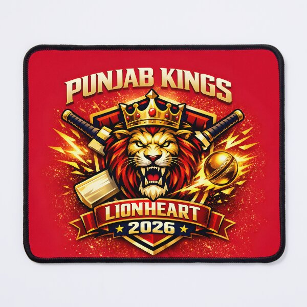 Item preview, Punjab Kings – Lionheart 2026 | Royal Crest Edition Cricket Design designed and sold by WhisperFrame.