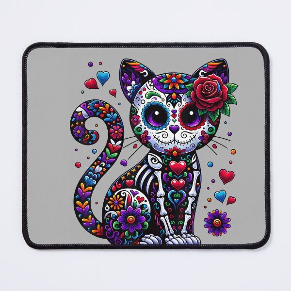 Item preview, Dia De Los Muertos Cinco De Mayo Cat Sugar Skull Men Women designed and sold by GreggRoss.