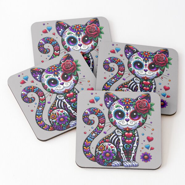 Item preview, Dia De Los Muertos Cinco De Mayo Cat Sugar Skull Men Women designed and sold by GreggRoss.